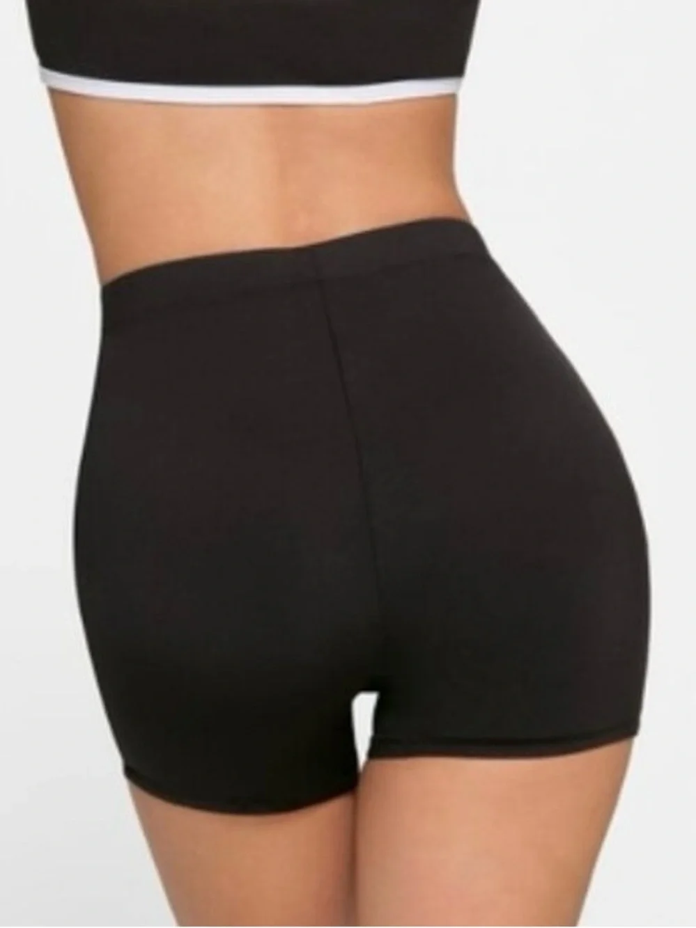 Skims Swim High-Rise Black Sporty Zipper Women's Shorts